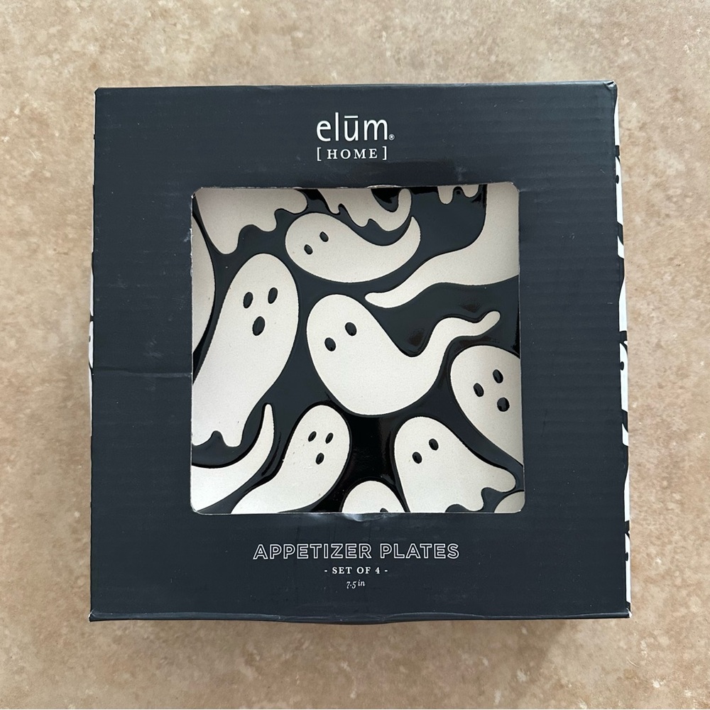 Elum Home Spooky Halloween Ghost Appetizer Plates